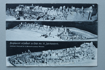 AK Burghausen a Salzach / 1920-1940 / Mehrbildkarte / Sandtners Holsmodell im k Nationalmuseum München / Ende 16 Jhd